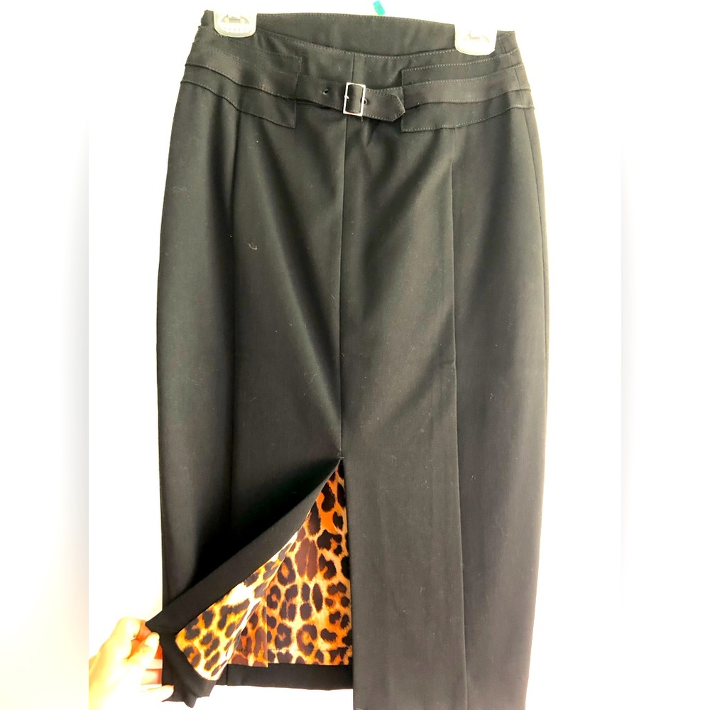 Express satin leopard lined Pencil Skirt